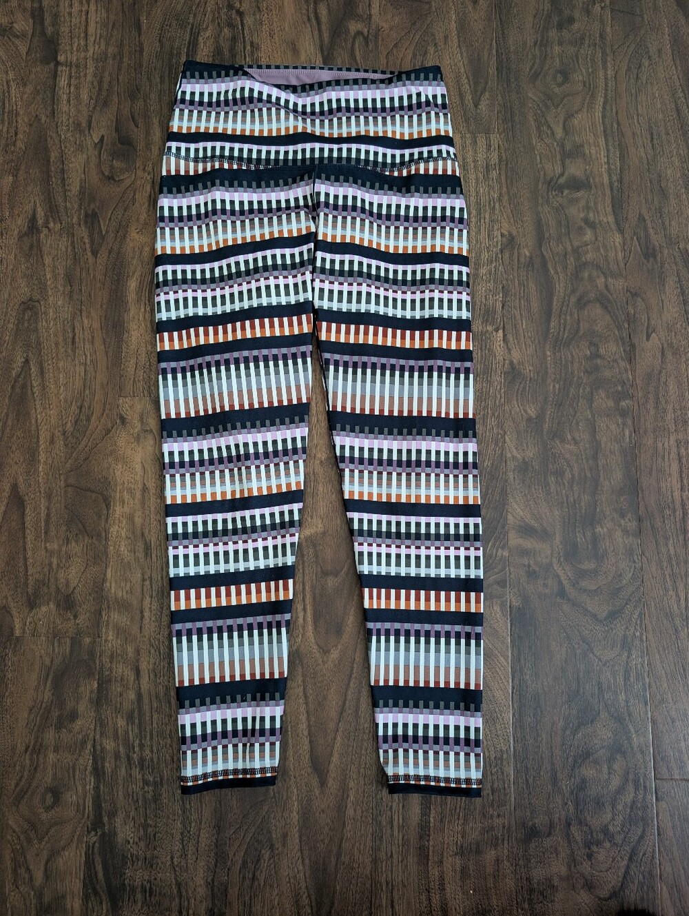Prana M Women's Striped Geometric Leggings Patterned Stripes Full Length